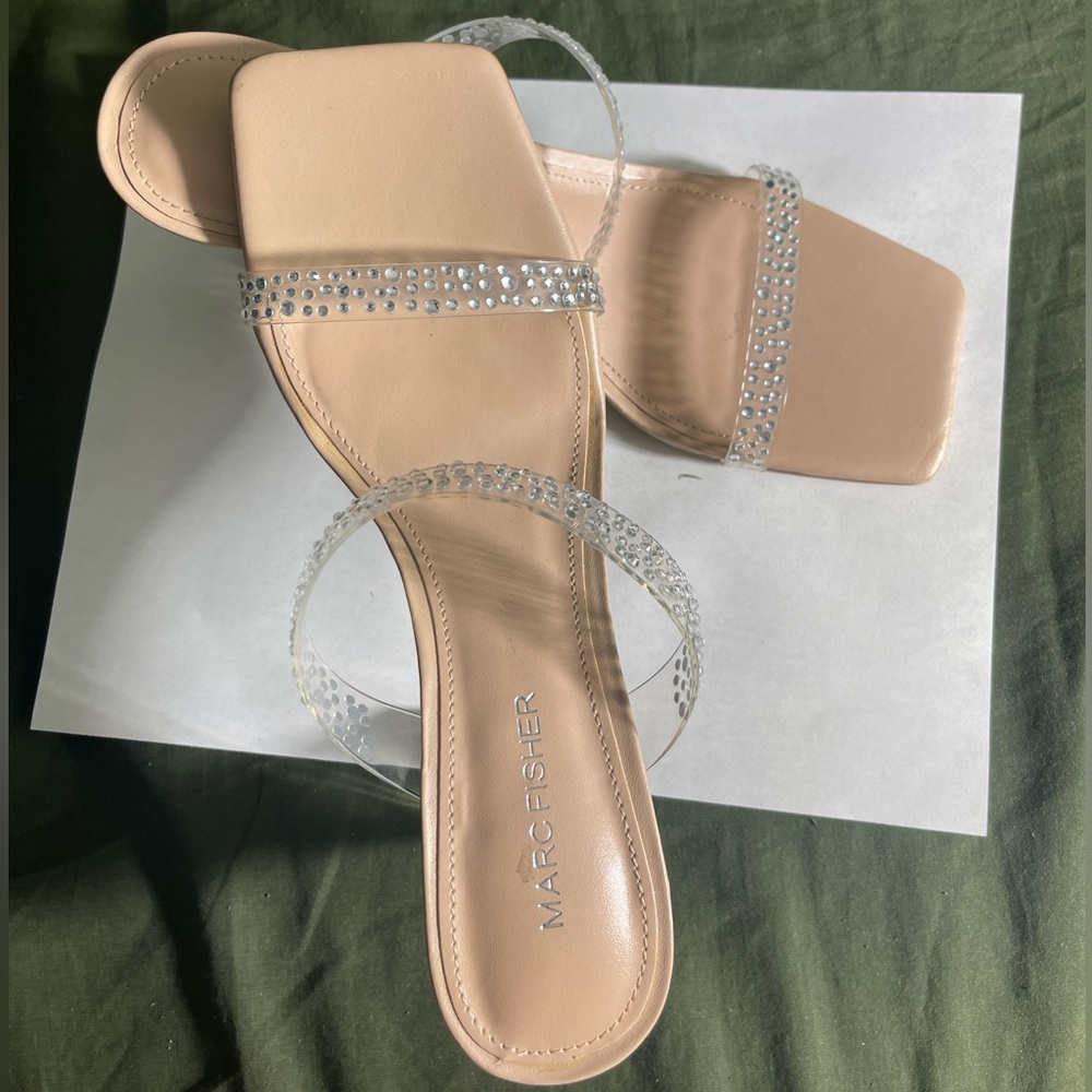 MARC FISHER Clear heeled sandals size 7.5